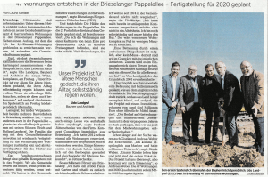 47 Wohnungen entstehen in der Brieselanger Pappelallee - Fertigstellung für 2020 geplant