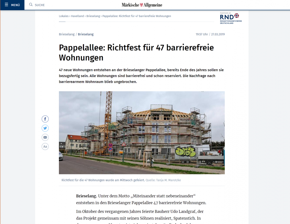 Foto von der Baustelle